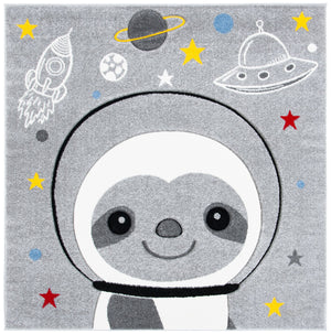 Safavieh Carousel Kids' Cosmic Sloth Area Rug - Whimsical Grey And Ivory Design For Playful Spaces & Comfort Grey ,Ivory Polypropylene Crk140f-24