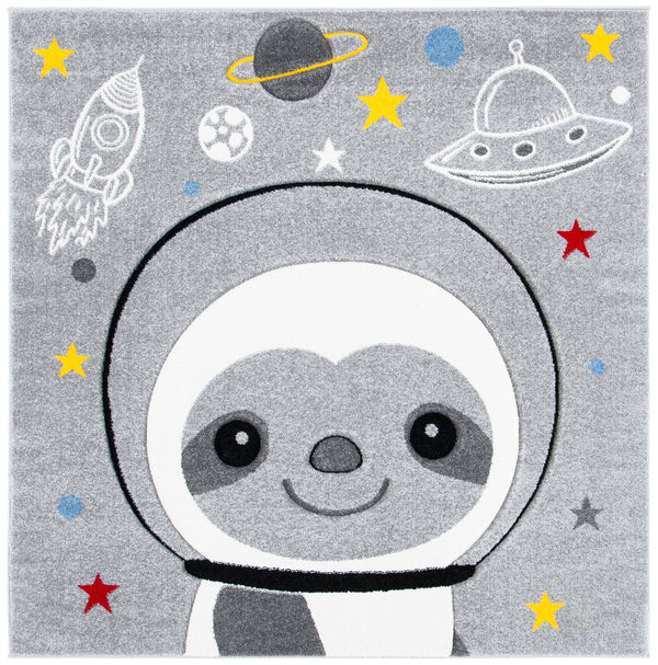 Safavieh Carousel Kids' Cosmic Sloth Area Rug - Whimsical Grey And Ivory Design For Playful Spaces & Comfort Grey ,Ivory Polypropylene Crk140f-24
