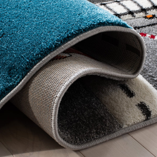 Safavieh Carousel Playful Town-themed Rug For Kids' Rooms - Durable, Soft, And Easy To Clean Design Grey ,Ivory Polypropylene Crk192f-8r