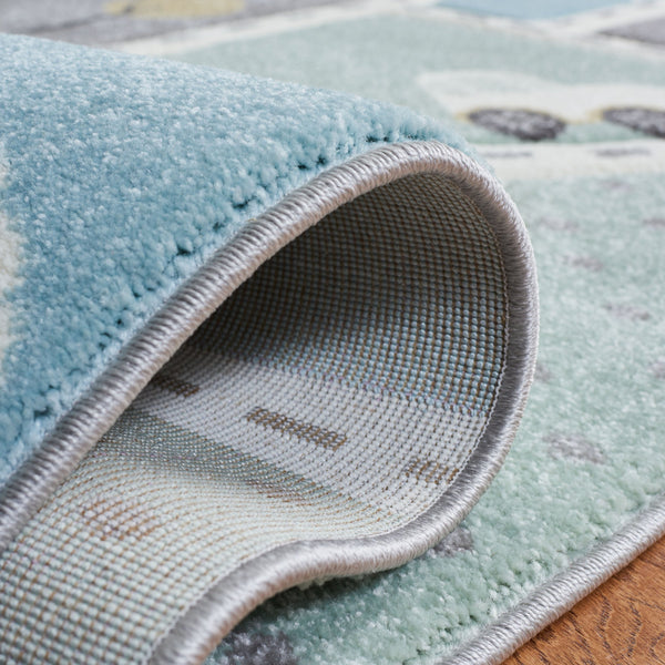 Safavieh Carousel Kids Collection Area Rug - Whimsical Cityscape Design For Playful Elegance And Comfort Grey ,Light Blue Polypropylene Crk193f-210