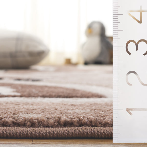 Safavieh Carousel Kids Collection Area Rug - Whimsical Cityscape Design For Playful Elegance And Comfort Brown ,Beige Polypropylene Crk193t-7r