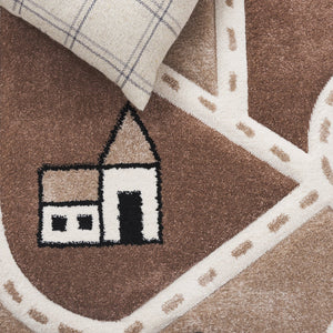 Safavieh Carousel Kids Collection Area Rug - Whimsical Cityscape Design For Playful Elegance And Comfort Brown ,Beige Polypropylene Crk193t-7r