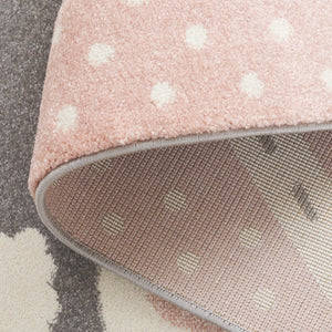 Safavieh Carousel Kids Collection Area Rug - Whimsical Cityscape Design For Playful Elegance And Comfort Grey ,Pink Polypropylene Crk193u-5