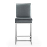 Manhattan Comfort Element Mid-Century Modern Counter Stool Graphite and Polished Chrome CS003-GP