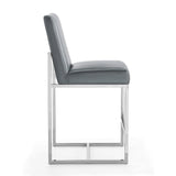 Manhattan Comfort Element Mid-Century Modern Counter Stool Graphite and Polished Chrome CS003-GP