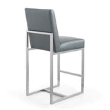 Manhattan Comfort Element Mid-Century Modern Counter Stool Graphite and Polished Chrome CS003-GP