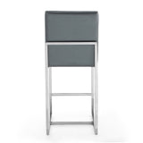 Manhattan Comfort Element Mid-Century Modern Counter Stool Graphite and Polished Chrome CS003-GP