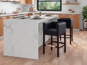 Kingsley Counter Stool in Black and Dark Walnut CS005-BK Manhattan Comfort