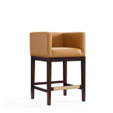 Kingsley Counter Stool in Camel and Dark Walnut CS005-CL Manhattan Comfort