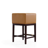 Kingsley Counter Stool in Camel and Dark Walnut CS005-CL Manhattan Comfort