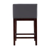 Manhattan Comfort Kingsley Mid-Century Modern Counter Stool Grey and Dark Walnut CS005-GY