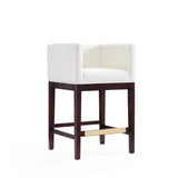 Kingsley Counter Stool in Ivory and Dark Walnut CS005-IV Manhattan Comfort