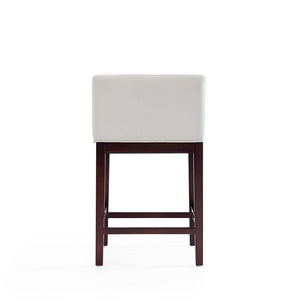 Kingsley Counter Stool in Ivory and Dark Walnut CS005-IV Manhattan Comfort