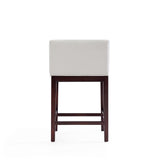 Kingsley Counter Stool in Ivory and Dark Walnut CS005-IV Manhattan Comfort