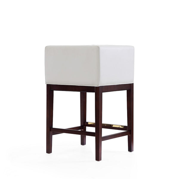 Kingsley Counter Stool in Ivory and Dark Walnut CS005-IV Manhattan Comfort