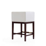 Kingsley Counter Stool in Ivory and Dark Walnut CS005-IV Manhattan Comfort