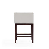 Kingsley Counter Stool in Ivory and Dark Walnut CS005-IV Manhattan Comfort