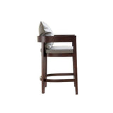 Manhattan Comfort Ritz Mid-Century Modern Counter Stool Grey and Dark Walnut CS006-GY