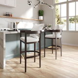 Ritz Counter Stool in Ivory and Dark Walnut CS006-IV Manhattan Comfort