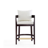 Ritz Counter Stool in Ivory and Dark Walnut CS006-IV Manhattan Comfort