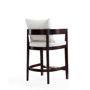Ritz Counter Stool in Ivory and Dark Walnut CS006-IV Manhattan Comfort