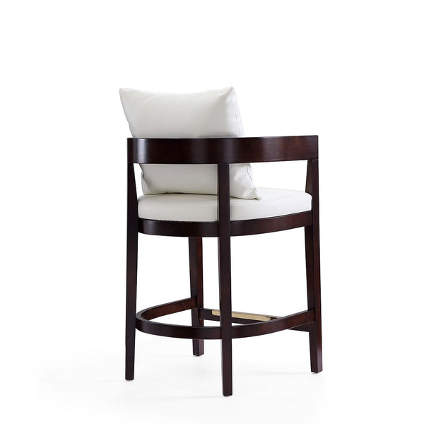 Ritz Counter Stool in Ivory and Dark Walnut CS006-IV Manhattan Comfort