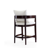 Ritz Counter Stool in Ivory and Dark Walnut CS006-IV Manhattan Comfort