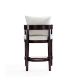 Ritz Counter Stool in Ivory and Dark Walnut CS006-IV Manhattan Comfort