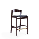 Klismos Counter Stool in Black and Dark Walnut CS007-BK Manhattan Comfort