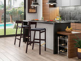 Klismos Counter Stool in Black and Dark Walnut CS007-BK Manhattan Comfort