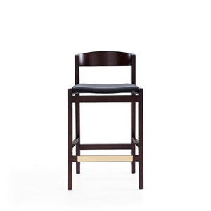 Klismos Counter Stool in Black and Dark Walnut CS007-BK Manhattan Comfort