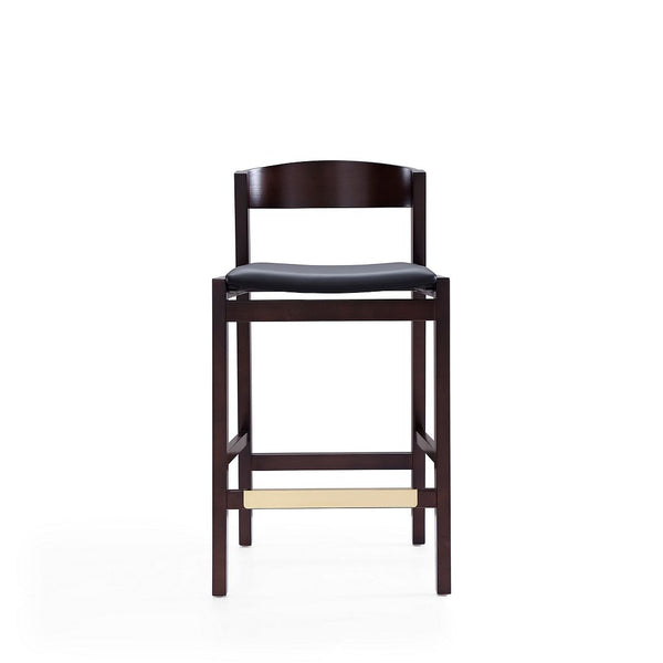 Klismos Counter Stool in Black and Dark Walnut CS007-BK Manhattan Comfort