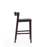 Klismos Counter Stool in Black and Dark Walnut CS007-BK Manhattan Comfort