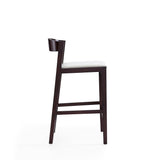 Klismos Counter Stool in Ivory and Dark Walnut CS007-IV Manhattan Comfort