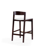 Klismos Counter Stool in Ivory and Dark Walnut CS007-IV Manhattan Comfort