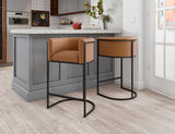 Cosmopolitan Counter Stool in Camel and Black CS008-CL Manhattan Comfort