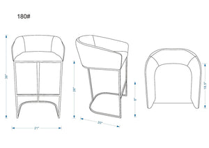 Louvre Counter Stool in Cream and Titanium Gold CS009-CR Manhattan Comfort