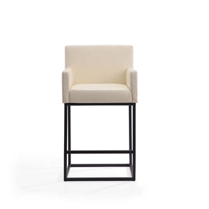 Ambassador Counter Stool in Cream and Black CS010-CR Manhattan Comfort