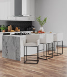 Ambassador Counter Stool in Cream and Black CS010-CR Manhattan Comfort