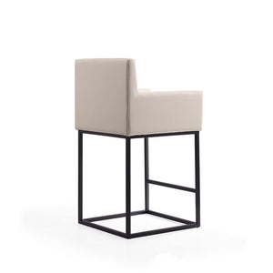 Ambassador Counter Stool in Cream and Black CS010-CR Manhattan Comfort