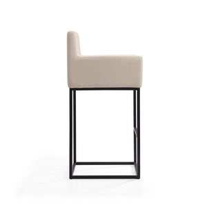 Ambassador Counter Stool in Cream and Black CS010-CR Manhattan Comfort