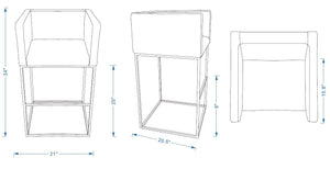 Embassy Counter Stool in Clay CS011-CL Manhattan Comfort