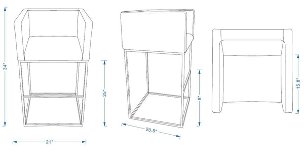 Embassy Counter Stool in Clay CS011-CL Manhattan Comfort