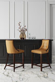 Fifth Ave Counter Stool in Camel and Dark Walnut CS012-CL Manhattan Comfort