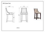 Fifth Ave Counter Stool in Cream and Dark Walnut CS012-CR Manhattan Comfort