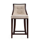 Fifth Ave Counter Stool in Cream and Dark Walnut CS012-CR Manhattan Comfort