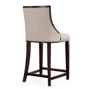 Fifth Ave Counter Stool in Cream and Dark Walnut CS012-CR Manhattan Comfort