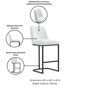 Serena Counter Stool in White CS017-WH Manhattan Comfort