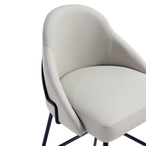 Manhattan Comfort Gracie Leatherette Counter Stools With Steel Legs For Elegant Dining Spaces – Timeless Design Stone And Black Steel Cs019-bst