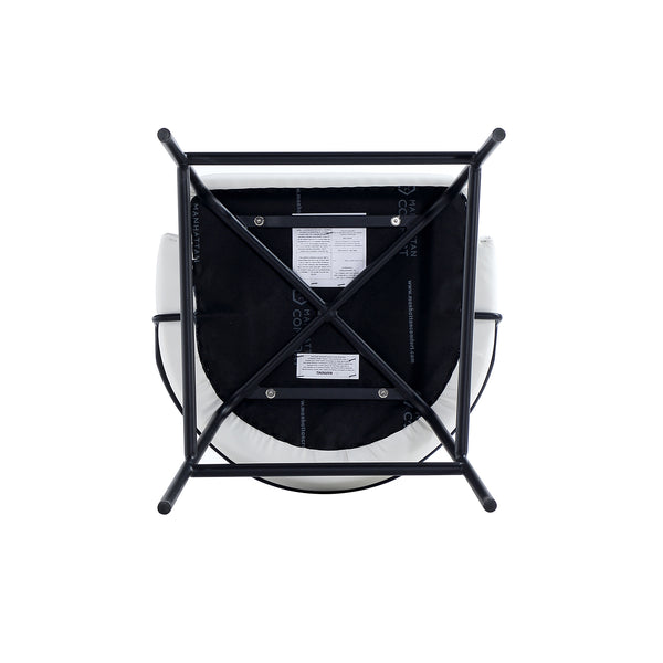 Manhattan Comfort Gracie Leatherette Counter Stools With Steel Legs For Elegant Dining Spaces – Timeless Design White And Black Steel Cs019-bwh